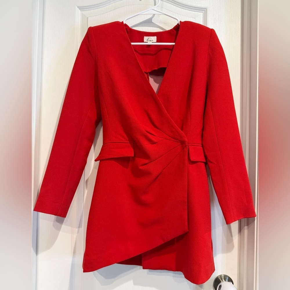 NWOT Lena Bold Red Long Sleeve Blazer Dress
